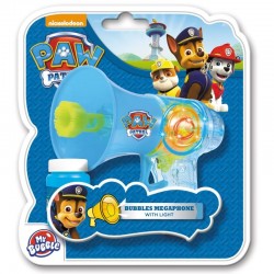 Pistol baloane de sapun Paw Patrol, forma megafon, efect lumini, 50 ml solutie