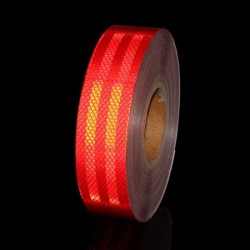 Banda reflectorizanta 3M rosie, pentru suprafete flexibile, latime 5 cm