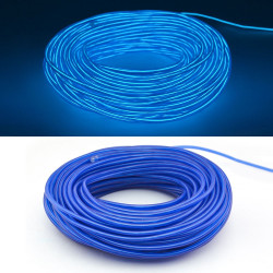Kit fir luminos El Wire pentru tuning roti bicicleta, lungime 4 m, invertoare incluse