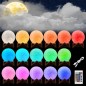 Lampa Luna 3D 20 cm, LED 16 culori, reincarcabila, telecomanda, suport lemn