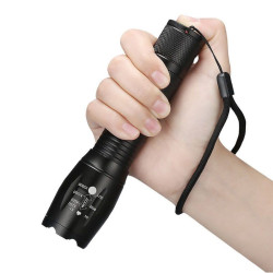 Lanterna LED XML-T6 200 lm, 5 moduri iluminare, functie Zoom, metalica
