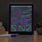 Tablita LED rescriptibila neon, 3 markere flourescente, 22.5x18 cm