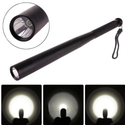 Lanterna CREE LED, autoaparare, 3 moduri iluminare, forma baston, metalica