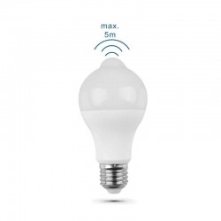 Bec LED cu senzor PIR A60, 10W, soclu E27, interior, lumina alb rece