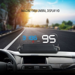 Display auto de bord, LCD 5 inch, senzor lumina, panou reflexie, conector OBD-II