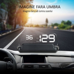 Display auto de bord, LCD 5 inch, senzor lumina, panou reflexie, conector OBD-II
