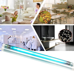 Lampa UVC bactericida 10W, tub sticla cristal quartz pentru sterilizare, fixare perete