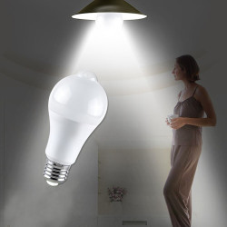 Bec LED 12W, senzor miscare, lumina naturala, soclu E27, forma A60