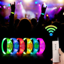 Kit bratari LED multicolore cu telecomanda, 3 moduri iluminare