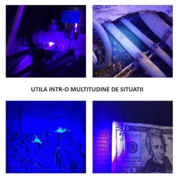 Detector de valuta, lampa UV portabila 6W, functie lanterna