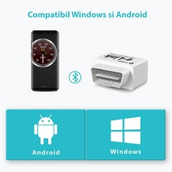 Interfata diagnoza auto OBD II 16 pini, Bluetooth, compatibil Android PC