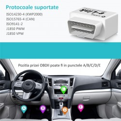 Interfata diagnoza auto OBD II 16 pini, Bluetooth, compatibil Android PC