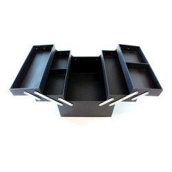 Geanta pentru cosmetice, 7 compartimente, piele ecologica, inchidere fermoar