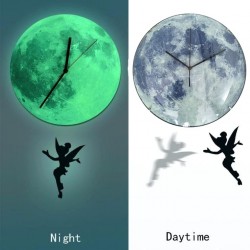 Ceas de perete Moon fosforescent, quartz, diametru 30 cm