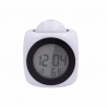 Ceas de birou iluminat LED, proiectie ora, alarma, 5 melodii, temperatura