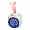 Ceas de birou iluminat LED, proiectie ora, alarma, 5 melodii, temperatura