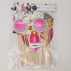 Propsuri foto Bride to be, set 20 piese, petrecerea burlacitelor, multicolor