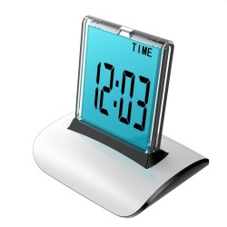 Ceas digital cu ecran tactil, iluminat LED, temperatura, data, cronometru, alarma