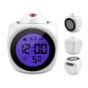 Ceas de birou iluminat LED, proiectie ora, alarma, 5 melodii, temperatura