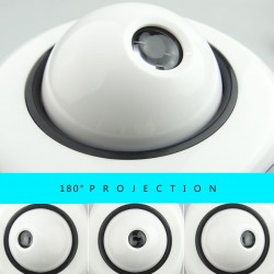 Ceas de birou iluminat LED, proiectie ora, alarma, 5 melodii, temperatura
