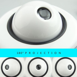 Ceas de birou iluminat LED, proiectie ora, alarma, 5 melodii, temperatura