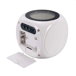 Ceas de birou iluminat LED, proiectie ora, alarma, 5 melodii, temperatura