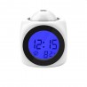 Ceas de birou iluminat LED, proiectie ora, alarma, 5 melodii, temperatura