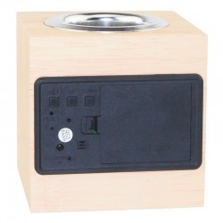 Ceas digital de birou, LED alb, senzor sunet, suport creioane, temperatura, data