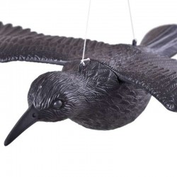 Sperietoare pentru pasari, figurina corb, 41x58x11 cm, negru