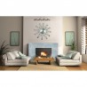 Ceas de perete cu cristale, mecanism Quartz, 50 cm, cifre arabe, otel