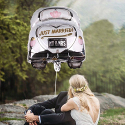 Balon folie Just Married MR&MRS, forma masina, 59x47, multicolor