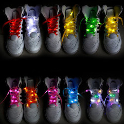 Sireturi luminoase cu LED, 3 moduri de iluminare, 110 x 0.8 cm, textil