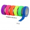 Banda textila neon fluorescenta, adeziva, rola 25 m, 2.5 cm latime