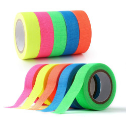 Banda textila neon fluorescenta, adeziva, rola 25 m, 2.5 cm latime