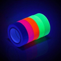 Banda textila neon fluorescenta, adeziva, rola 25 m, 2.5 cm latime