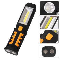 Lanterna LED COB 3W, reincarcabila, magnet, carlig, adaptor bricheta auto