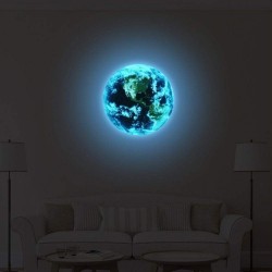 Sticker decorativ fosforescent luminos Terra pentru perete