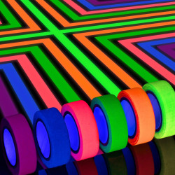 Banda textila neon fluorescenta, adeziva, rola 25 m, 2.5 cm latime
