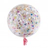 Balon confetti diametru 18 inch, latex transparent