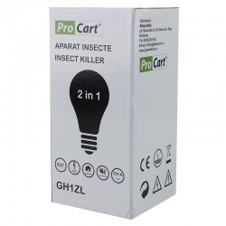 Bec antiinsecte cu LEDuri UV 5W raza 75 mp, antitantari, 2 in 1, E27, ProCart®