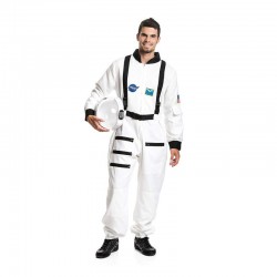 Costum comandant naveta spatiala, unisex, poliester, adulti, alb