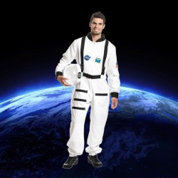 Costum Astronaut naveta spatiala, unisex, adulti, alb