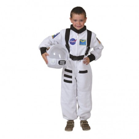 Costum Astronaut NASA pentru copii, compleu salopeta, alb