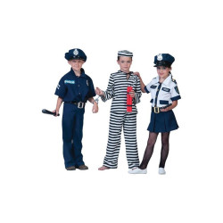 Costum Politist baieti 4-14 ani, set 4 piese carnaval, albastru inchis