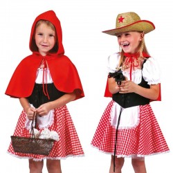 Costum Scufita Rosie pentru fetite 4-10 ani, rochita si capa