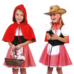 Costum Scufita Rosie pentru fetite 4-10 ani, rochita si capa