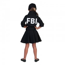 Costum Ofiter FBI fetite 6-12 ani, 3 piese, rochie, curea, palarie