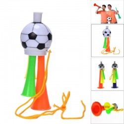Mini vuvuzela cu 3 trompete, tricolora, 13 cm