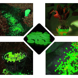 Pietricele fosforescente decorative glow verzi, marimi diferite