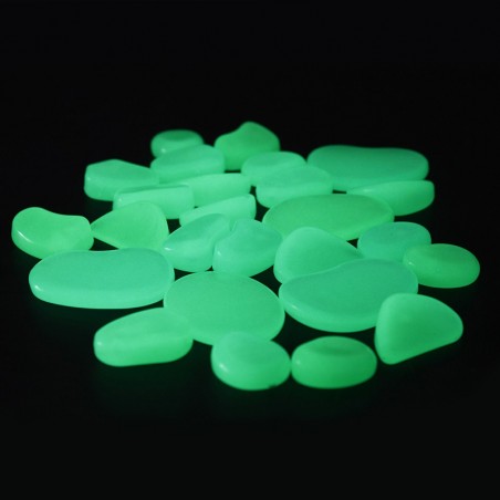 Pietricele fosforescente decorative glow verzi, marimi diferite